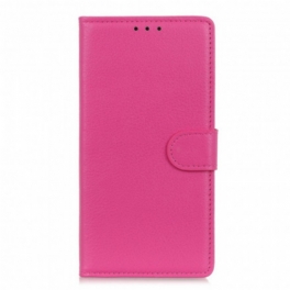 Fodral Oppo A15 Litchi Konstläder