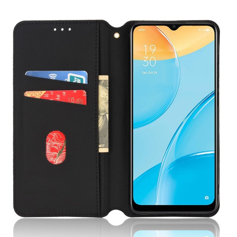 Folio-fodral Oppo A15 Läderfodral Diamantlädereffekt