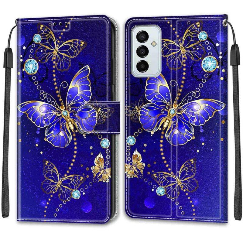 Fodral Samsung Galaxy M23 5G Med Kedjar Strap Butterflies Fan