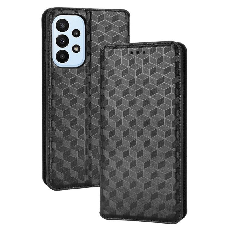 Folio-fodral Samsung Galaxy M23 5G Läderfodral 3d Cube Lädereffekt