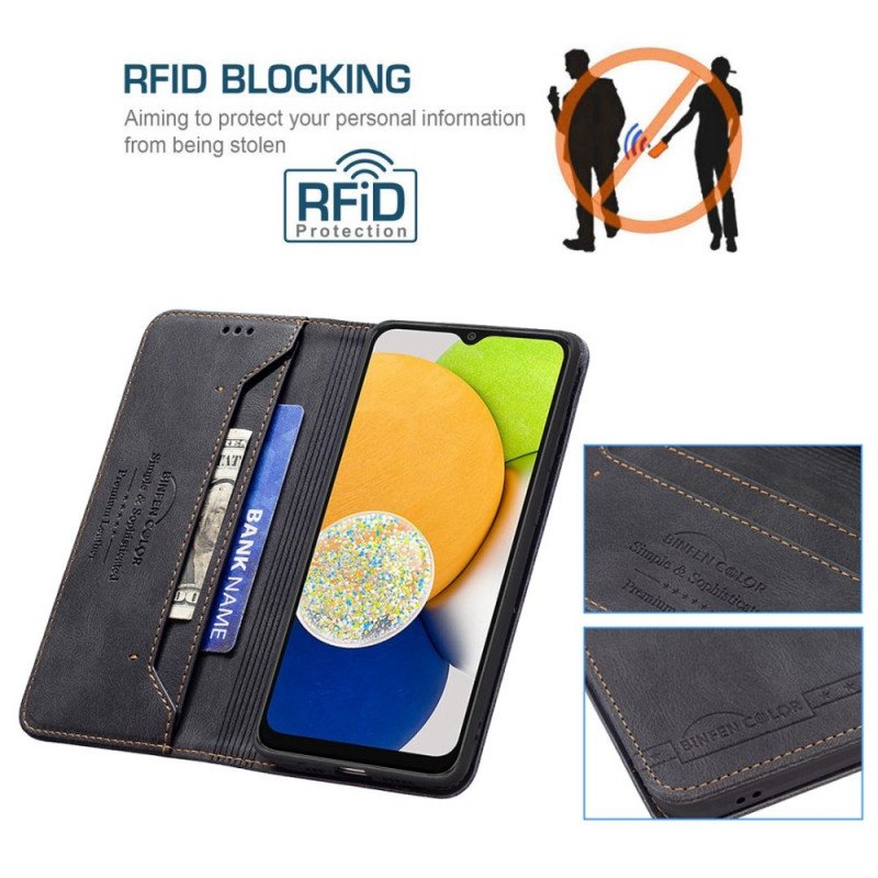 Folio-fodral Samsung Galaxy M23 5G Läderfodral Binfen Color Rfid Lädereffekt