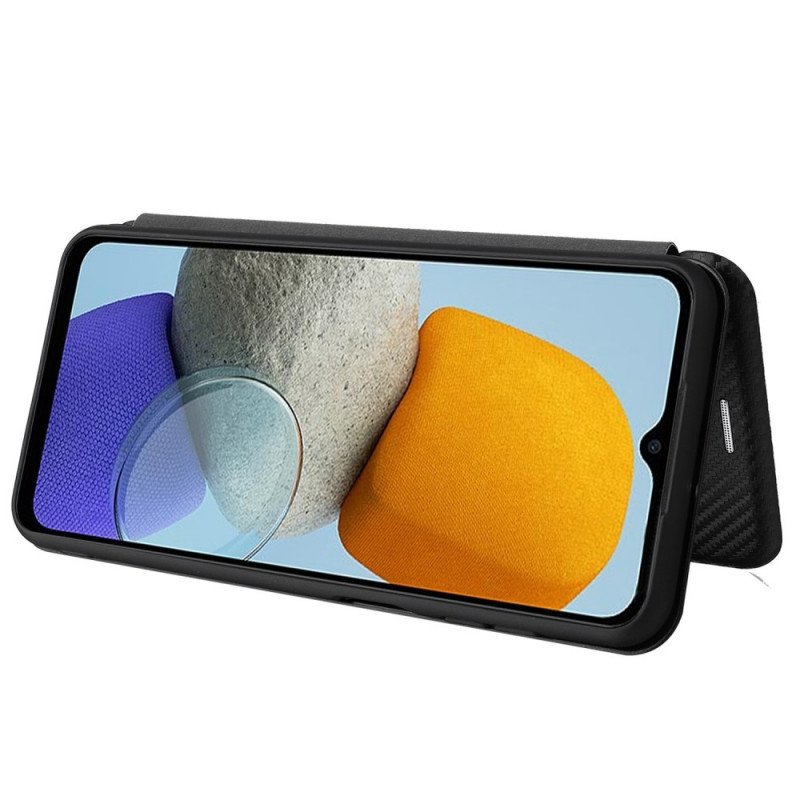 Folio-fodral Samsung Galaxy M23 5G Läderfodral Kolfiber