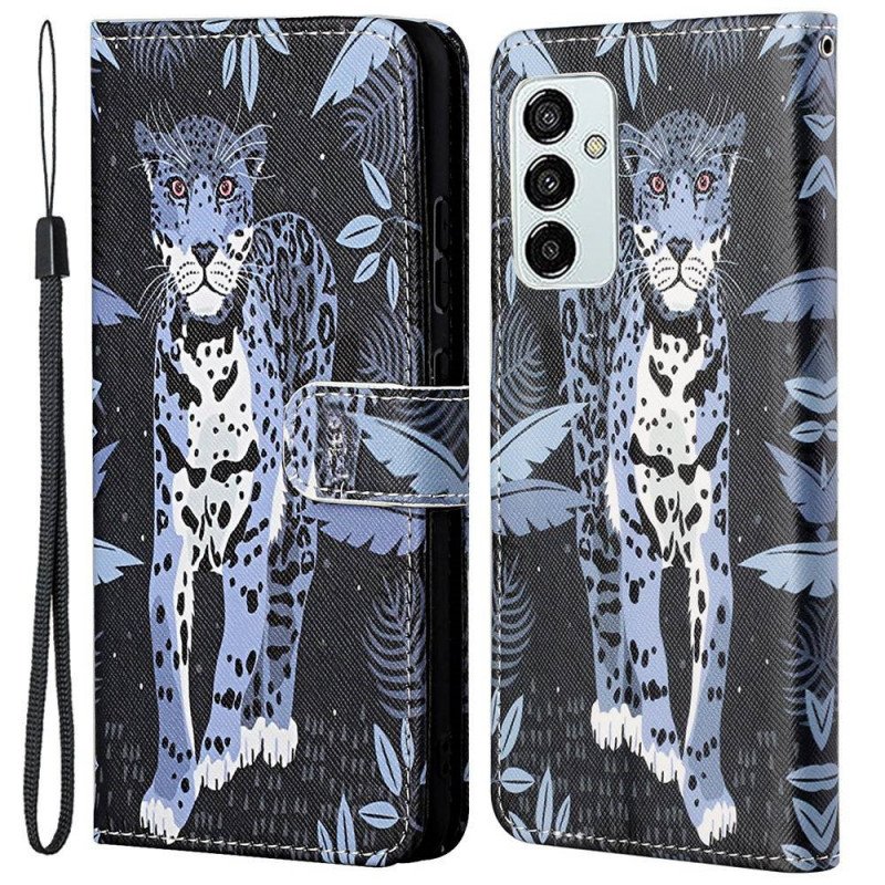 Folio-fodral Samsung Galaxy M23 5G Med Kedjar Strappy Leopard