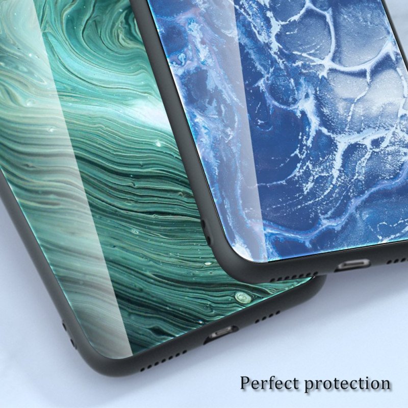 Skal För Samsung Galaxy A15 Marmorstil Härdat Glas