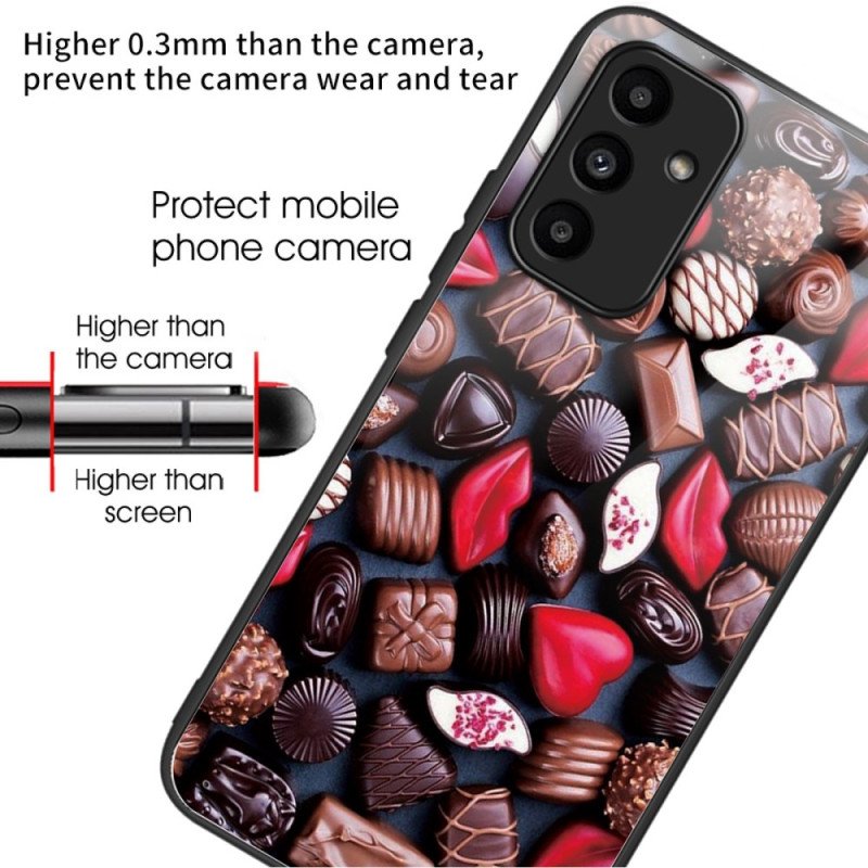 Skal Samsung Galaxy A15 Telefonfodral Chokladhärdat Glas