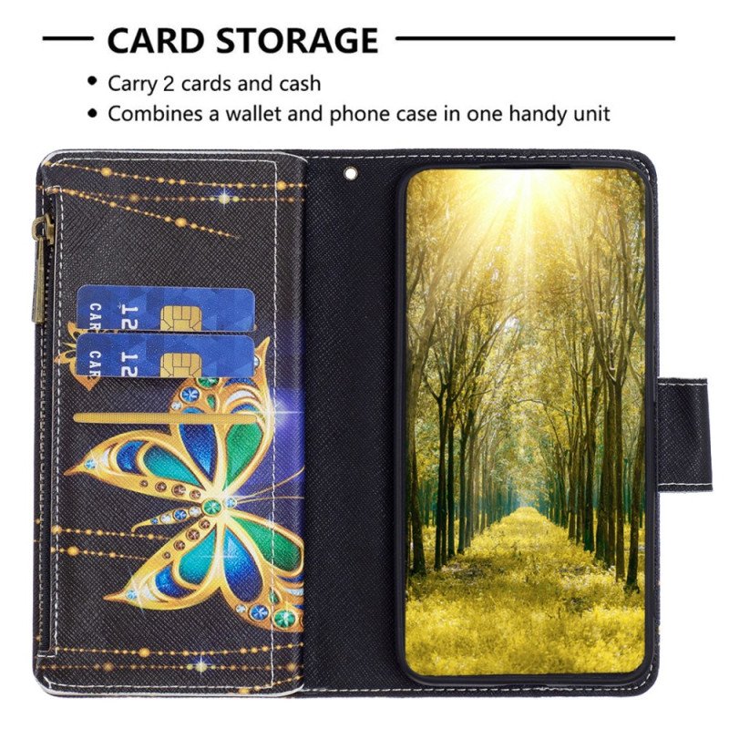 Fodral Poco X6 5g Rhinestone Butterfly Wallet