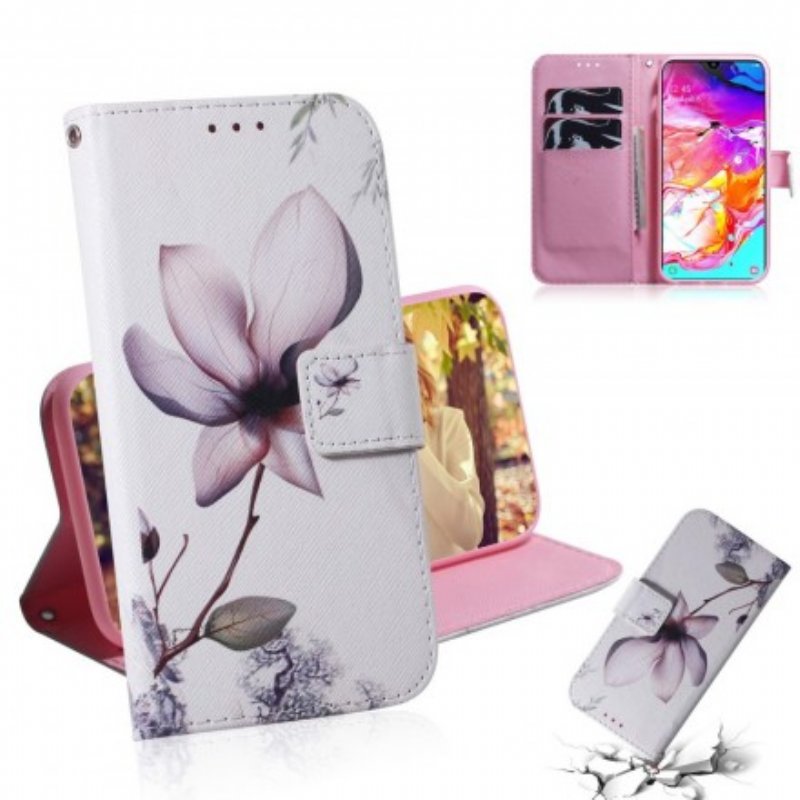 Fodral Samsung Galaxy A70 Blomma Dusty Pink