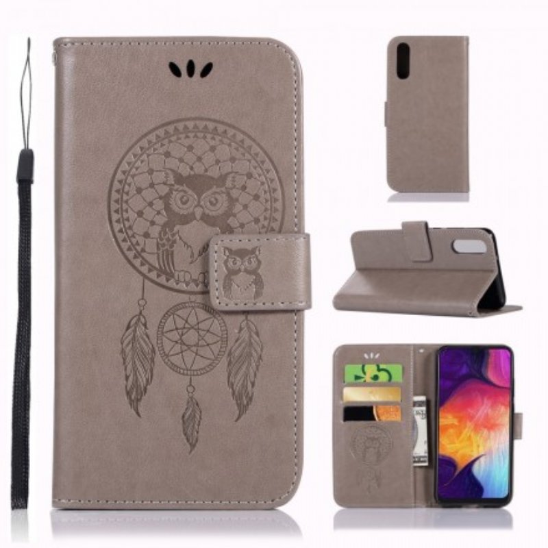 Fodral Samsung Galaxy A70 Lädereffekt Dream Catcher Owl