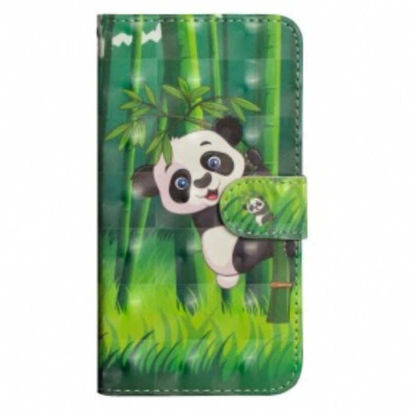 Folio-fodral Samsung Galaxy A70 Panda Och Bambu