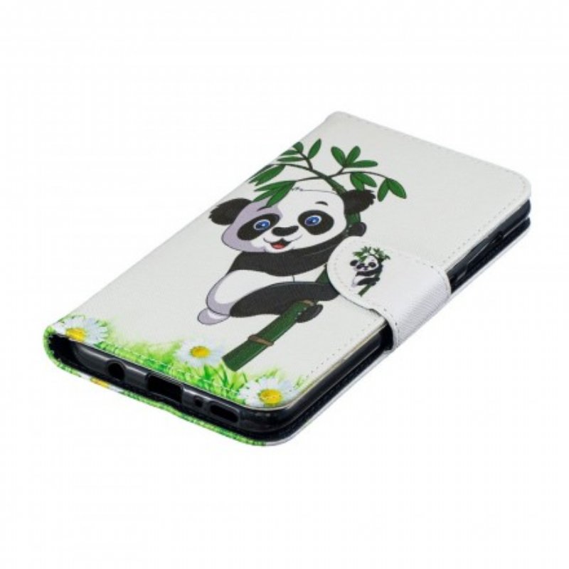 Folio-fodral Samsung Galaxy A70 Panda På Bambu