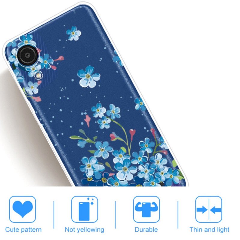 Skal Samsung Galaxy A03 Core Blå Blommor