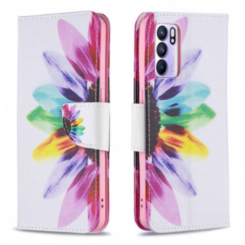 Fodral Oppo Reno 6 5G Akvarell Blomma