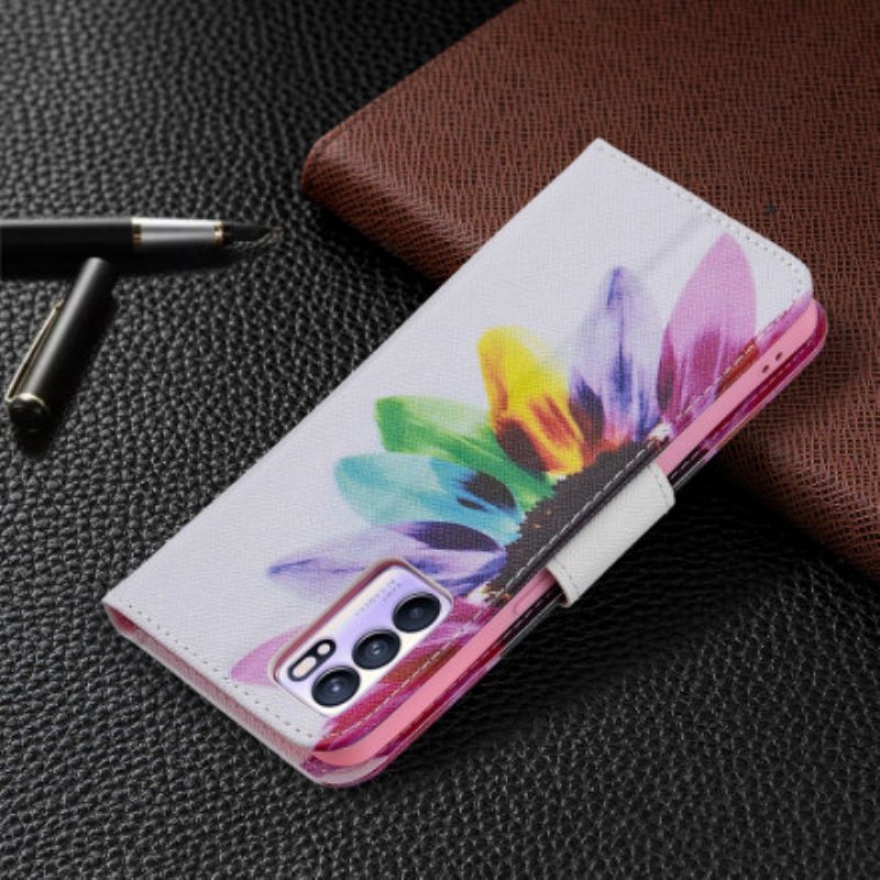 Fodral Oppo Reno 6 5G Akvarell Blomma