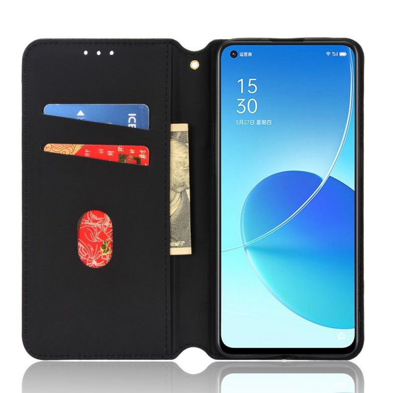 Folio-fodral Oppo Reno 6 5G Läderfodral 3d Diamantlädereffekt