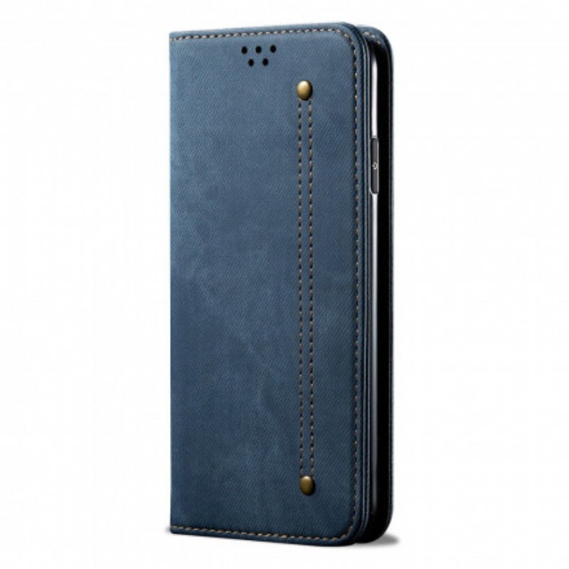 Folio-fodral Oppo Reno 6 5G Läderfodral Denim Tyg