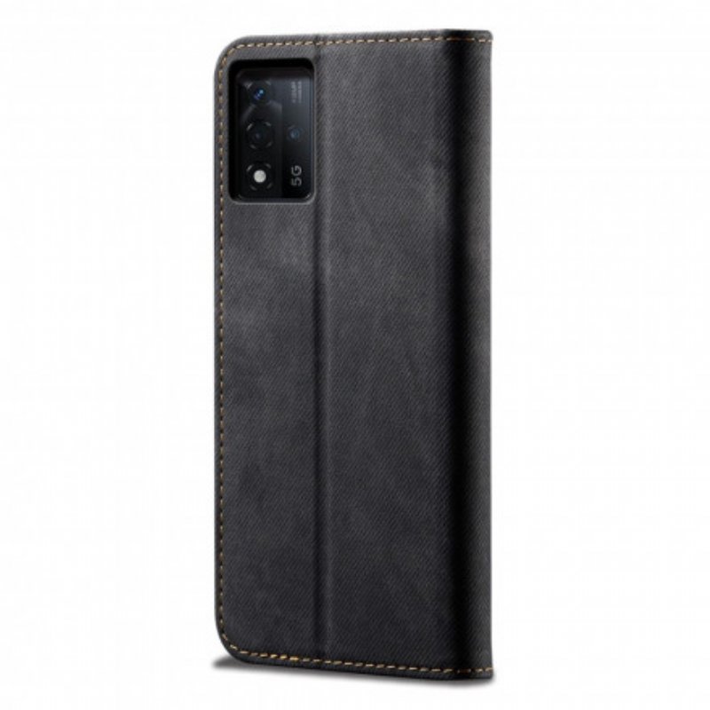 Folio-fodral Oppo Reno 6 5G Läderfodral Denim Tyg