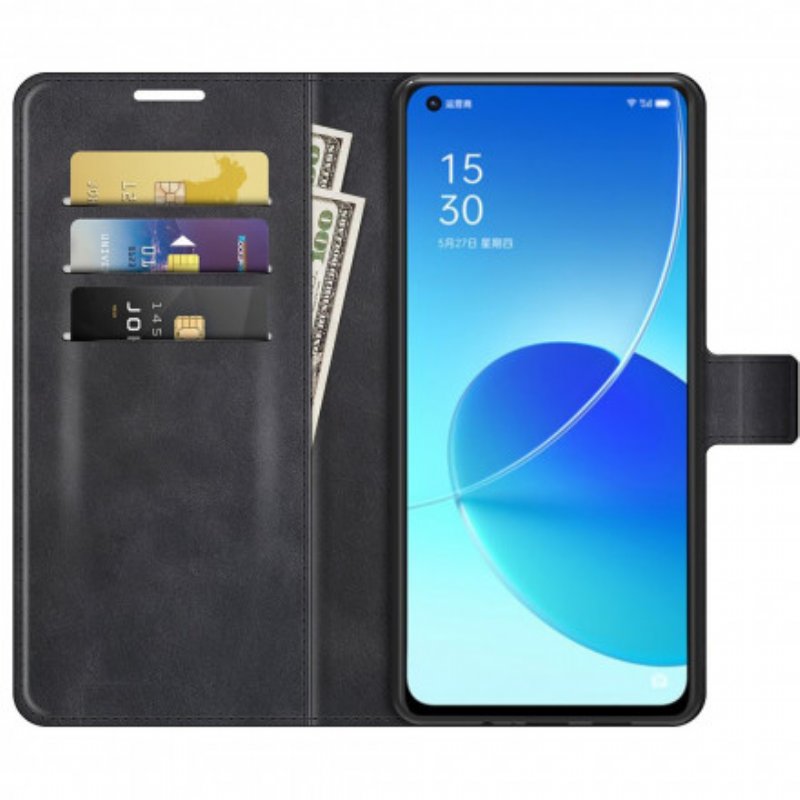 Folio-fodral Oppo Reno 6 5G Slimmad Extrem Lädereffekt