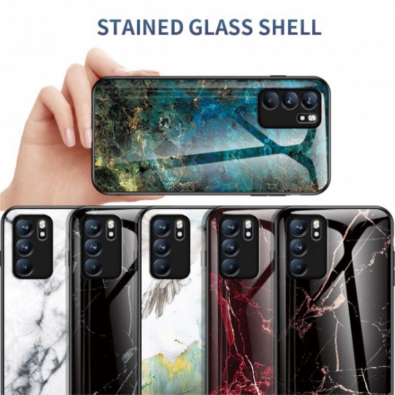 Skal Oppo Reno 6 5G Premiumfärger Härdat Glas