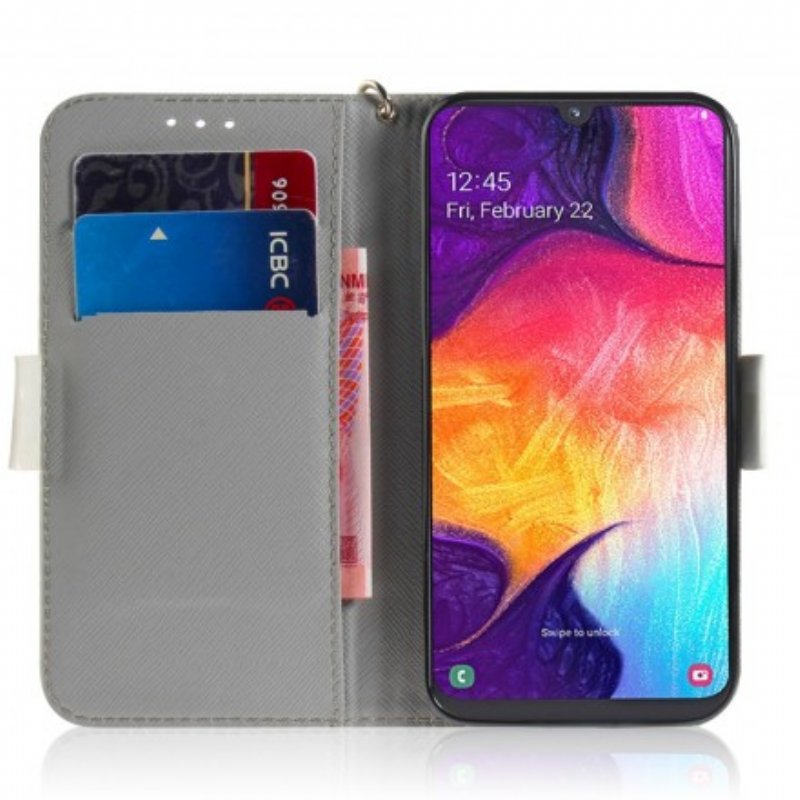 Fodral Samsung Galaxy A50 Med Kedjar Blommande Gren Med Rem