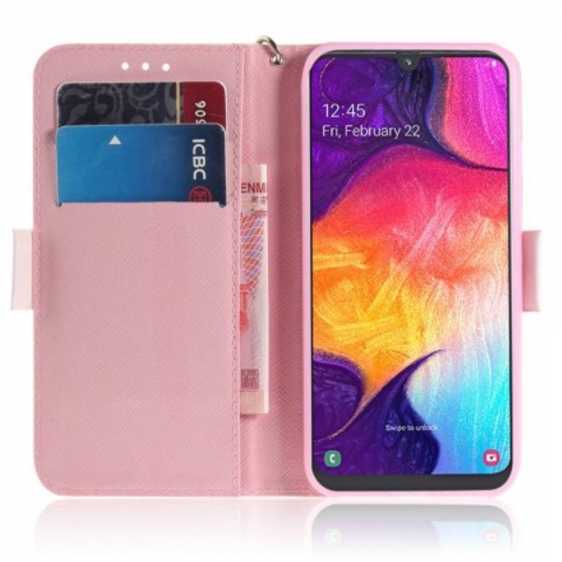 Fodral Samsung Galaxy A50 Med Kedjar Panda Love Med Snodd