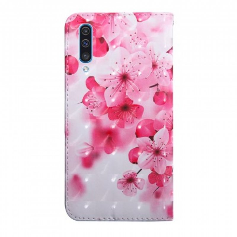 Fodral Samsung Galaxy A50 Rosa Blommor