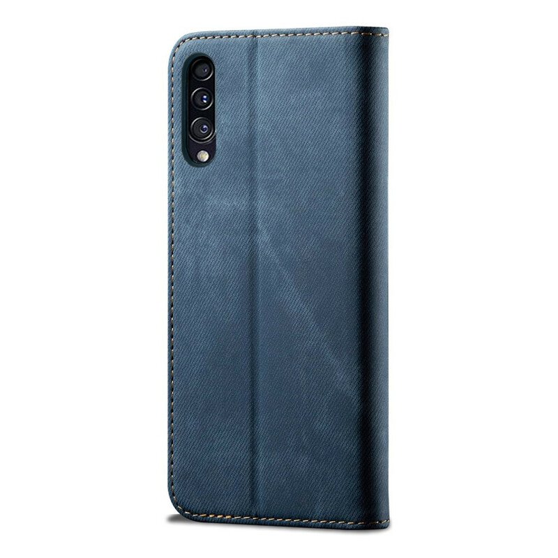 Folio-fodral Samsung Galaxy A50 Läderfodral Denim Tyg