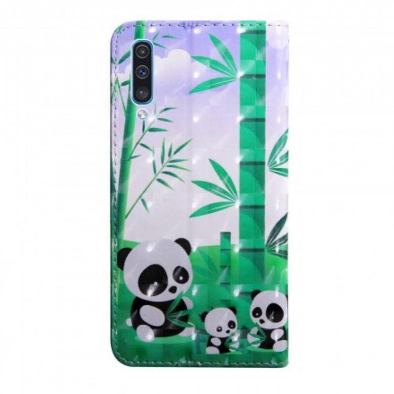 Folio-fodral Samsung Galaxy A50 Panda Familj