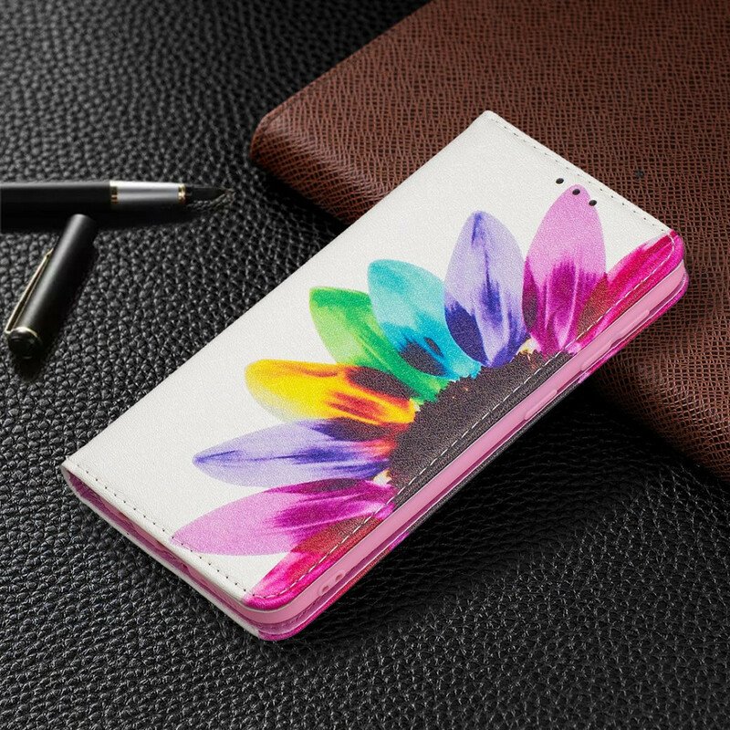 Folio-fodral Samsung Galaxy A20e Läderfodral Akvarell Blomma