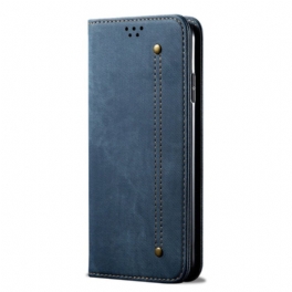 Folio-fodral Xiaomi Redmi Note 12 Pro Plus Läderfodral Denim Tyg