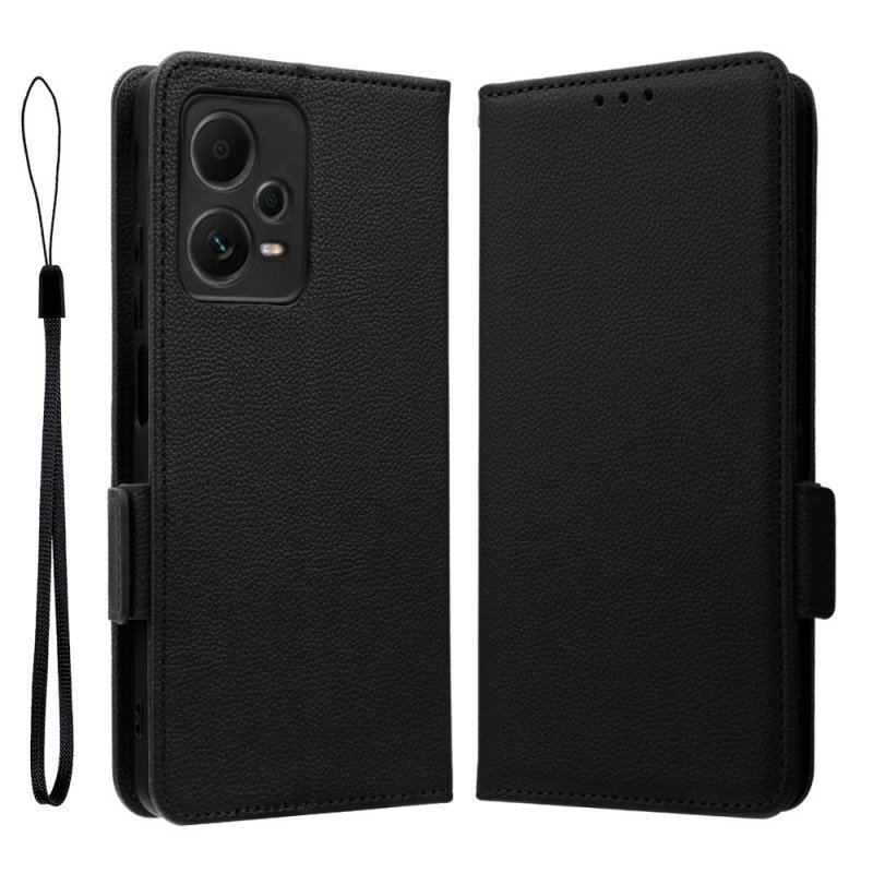 Folio-fodral Poco X5 Pro 5G Med Kedjar Tunn Strappy