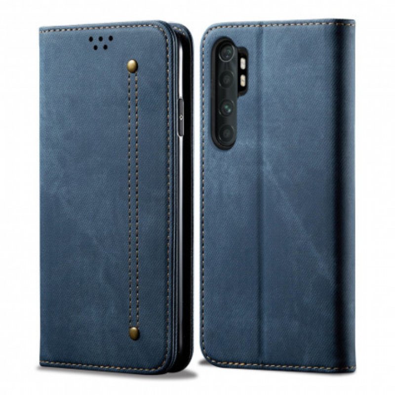 Folio-fodral Xiaomi Mi Note 10 Lite Läderfodral Denim Tyg