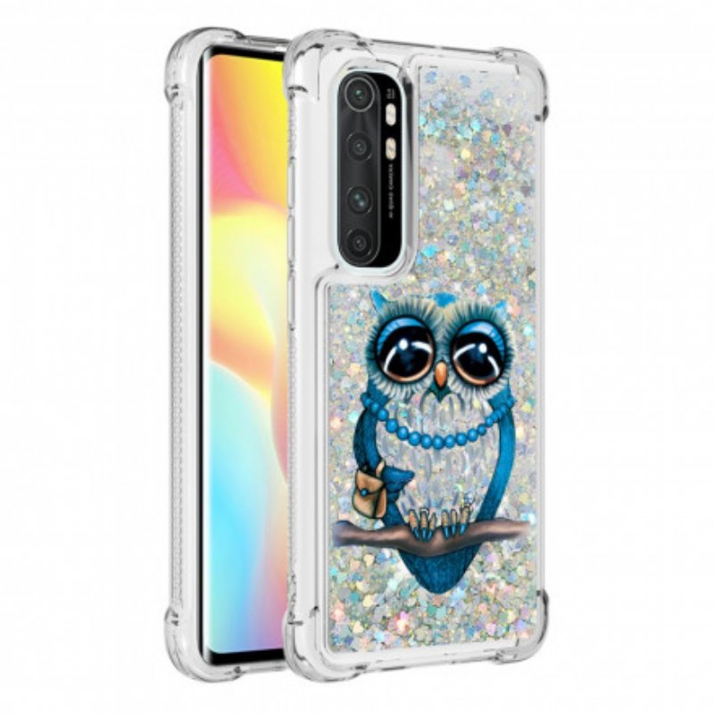 Skal Xiaomi Mi Note 10 Lite Miss Owl Paljetter