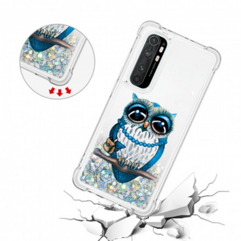 Skal Xiaomi Mi Note 10 Lite Miss Owl Paljetter