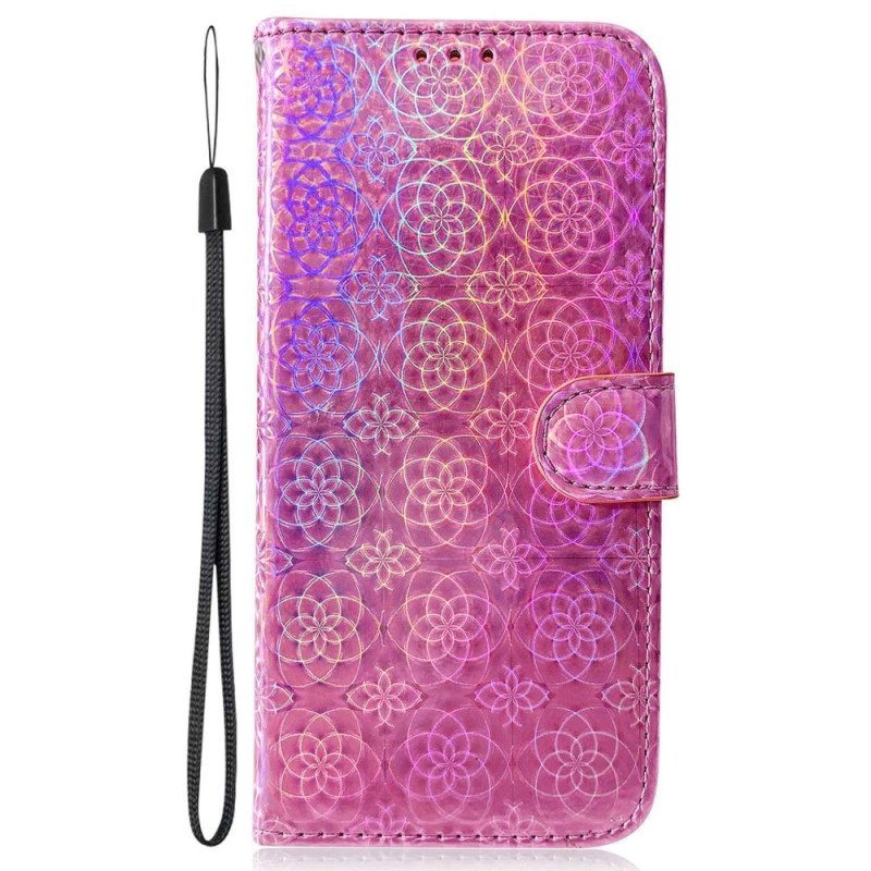 Folio-fodral OnePlus Nord 2T 5G Med Kedjar Strappy Geometriska Blommor