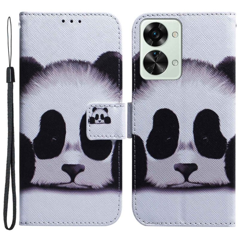 Folio-fodral OnePlus Nord 2T 5G Med Kedjar Strappy Panda