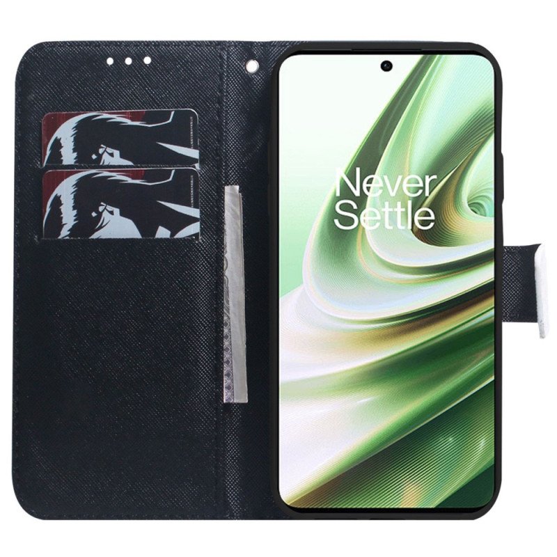 Folio-fodral OnePlus Nord 2T 5G Med Kedjar Strappy Panda