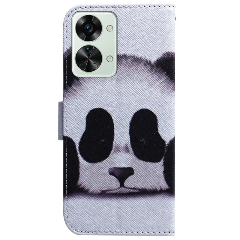 Folio-fodral OnePlus Nord 2T 5G Med Kedjar Strappy Panda