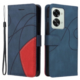 Läderfodral OnePlus Nord 2T 5G Bicolor Kt Leather Series Med Remkorthållare