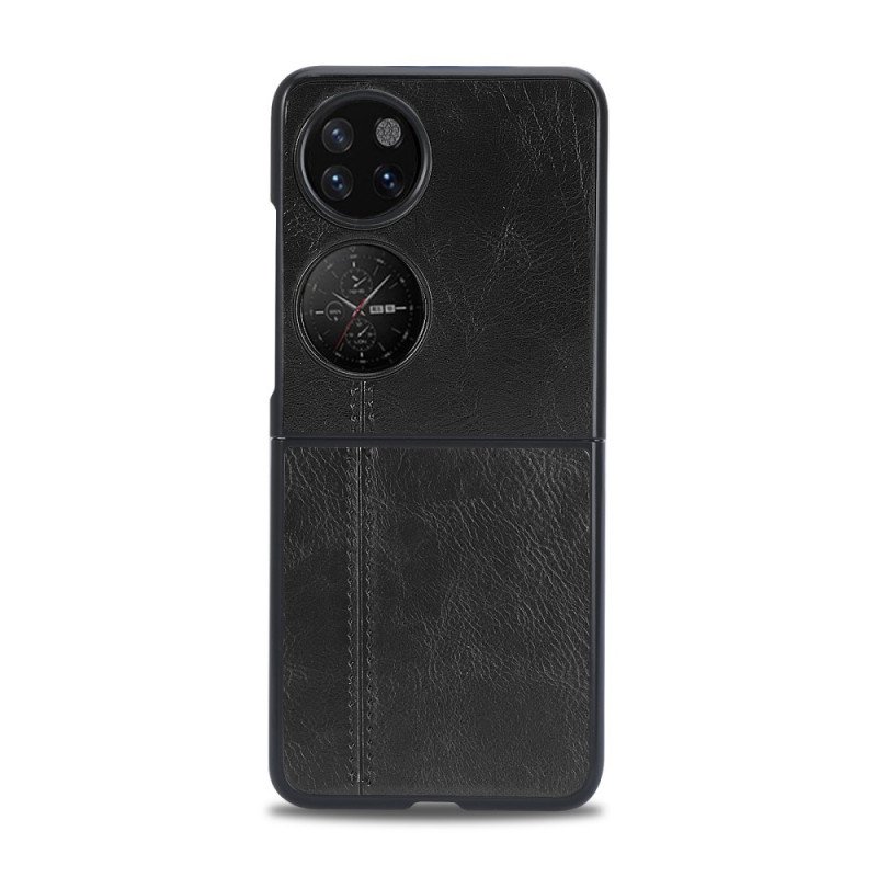 Skal Huawei P50 Pocket Faux Lädersömmar