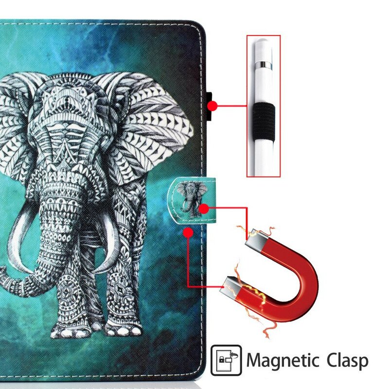 Fodral Samsung Galaxy Tab S6 Lite Tribal Elefant