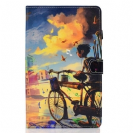 Läderfodral Samsung Galaxy Tab S6 Lite Cykel Konst