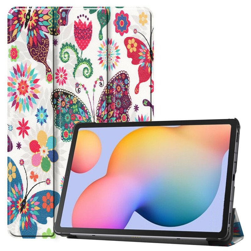 Skal Samsung Galaxy Tab S6 Lite Retro Fjärilar Och Blommor