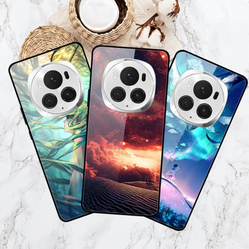 Skal Honor Magic 6 Pro Ljusgrönt Fjärilshärdat Glas