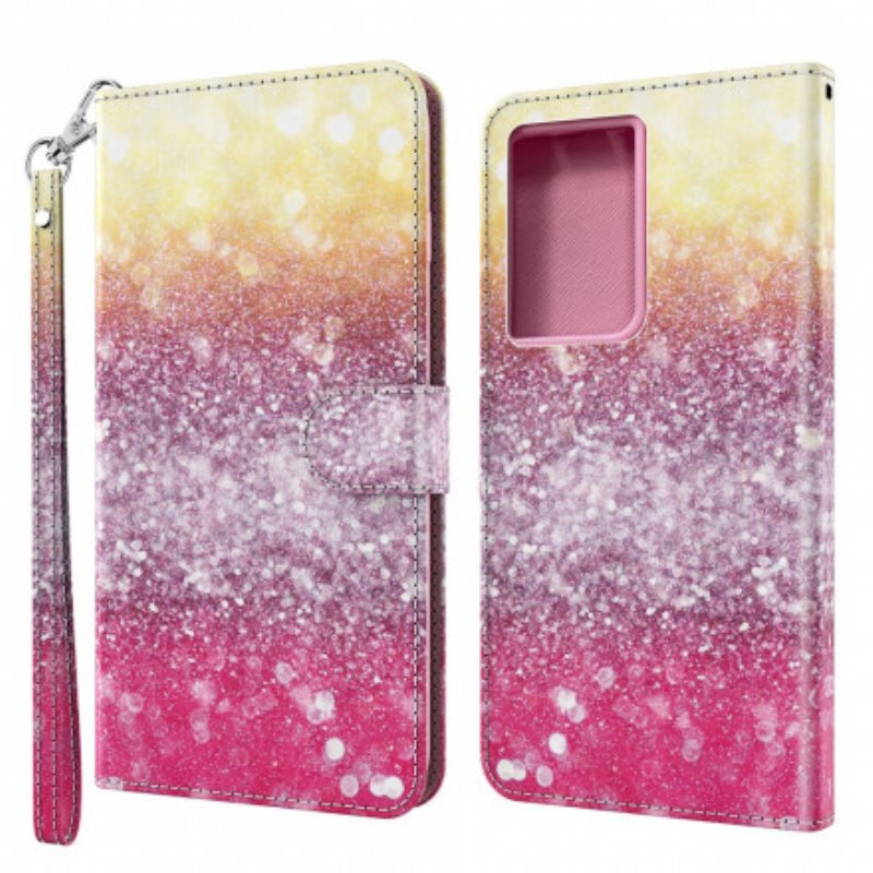 Fodral Samsung Galaxy S21 Ultra 5G Magenta Glittergradient