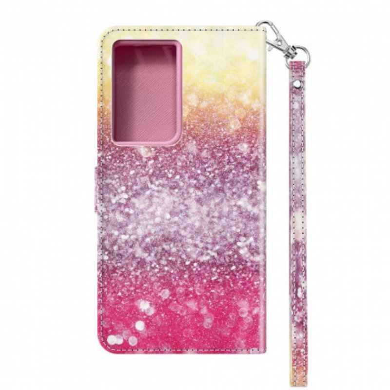 Fodral Samsung Galaxy S21 Ultra 5G Magenta Glittergradient