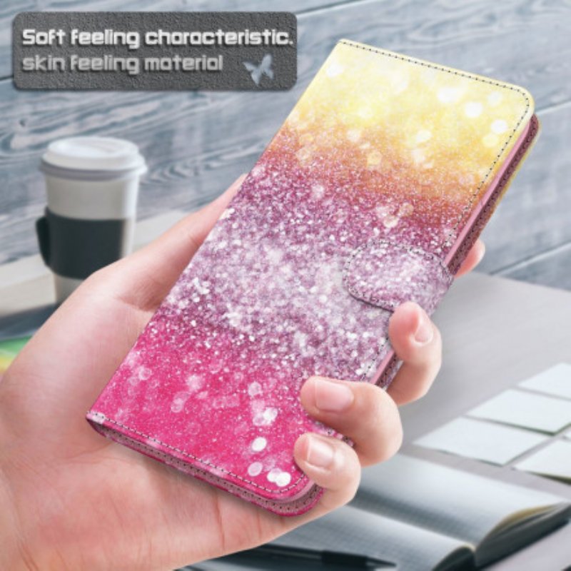 Fodral Samsung Galaxy S21 Ultra 5G Magenta Glittergradient