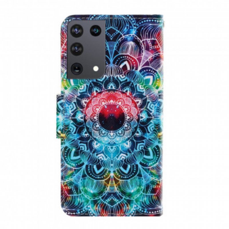 Fodral Samsung Galaxy S21 Ultra 5G Med Kedjar Flashig Strappy Mandala