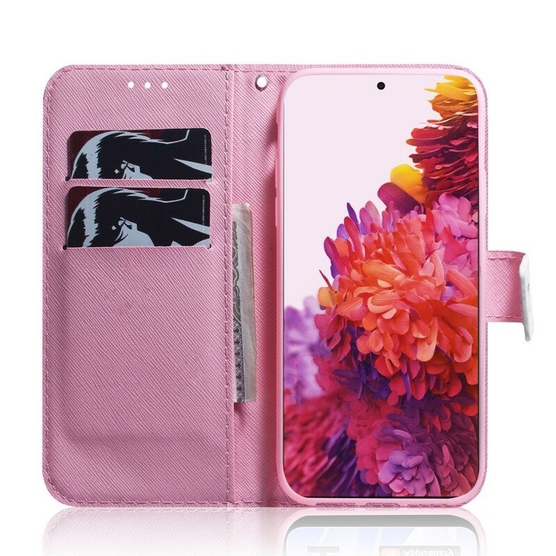 Folio-fodral Samsung Galaxy S21 Ultra 5G Blomma Dusty Pink