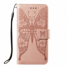 Folio-fodral Samsung Galaxy S21 Ultra 5G Fjärilar Blommönster