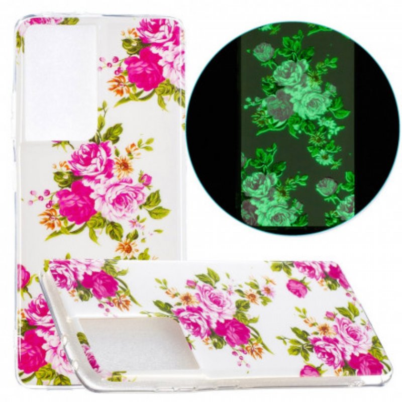 Mobilskal Samsung Galaxy S21 Ultra 5G Fluorescerande Liberty Flowers